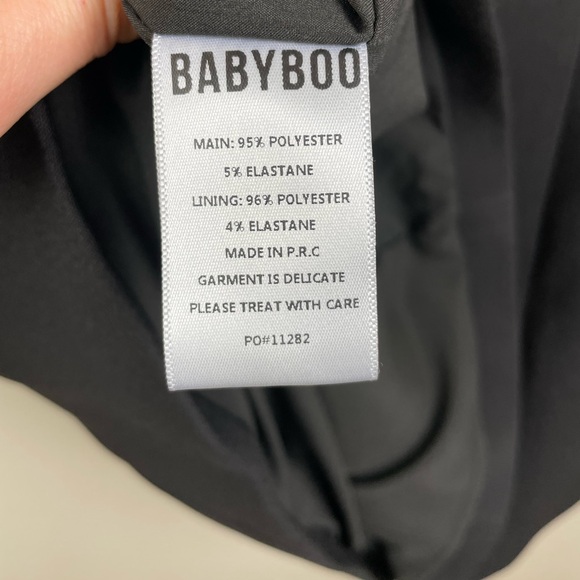 Babyboo Women's Large Kelly Mini Dress Black Long Sleeve Open Back Hourglass Sha - Picture 11 of 16